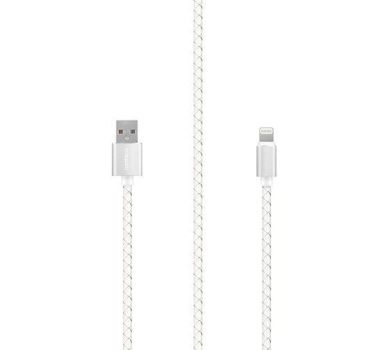 Кабель Rombica USB - Lightning MFI/ Текстиль/ 1м/ Белый/ Digital IL-05 CB-IL05