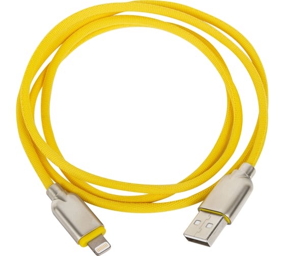 Кабель Rombica USB - Lightning MFI, Текстиль, 1м, Желтый DIGITAL MB-05 CB-IB05MY