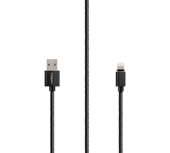 Кабель Rombica USB - Lightning MFI, Текстиль, 1м, Черный Digital IL-04 CB-IL04