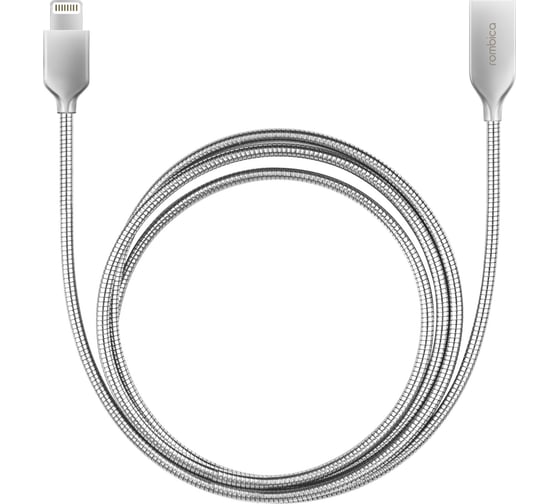 Кабель Rombica USB - Lightning, Металл, 1м, серебряный Digital IS-10 CB-IS10 1