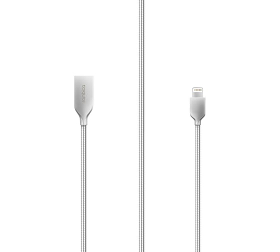 Кабель Rombica USB - Lightning, Металл, 1м, серебряный Digital IS-10 CB-IS10