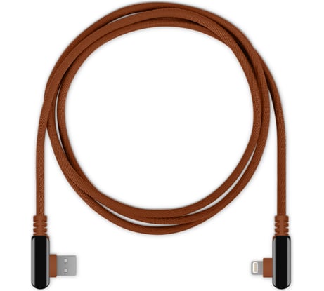 Кабель Rombica USB - Lightning, Нейлон, 1.2м, Коричневый Digital Electron I IPQ-002