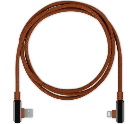 Кабель Rombica USB - Lightning, Нейлон, 1.2м, Коричневый Digital Electron I IPQ-002
