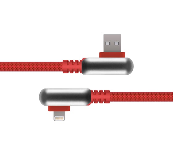 Кабель Rombica USB - Lightning, Нейлон, 1.2м, Красный Digital Electron I IPQ-003