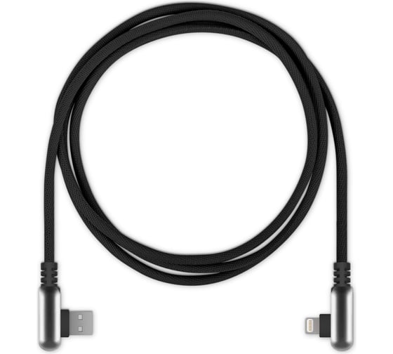 Кабель Rombica USB - Lightning, Нейлон, 1.2м, Черный Digital Electron I IPQ-001