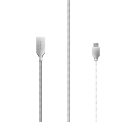 Кабель Rombica USB - micro USB, металл, 1м, серебряный Digital AS-10 CB-AS10