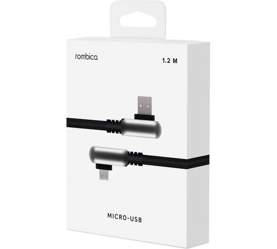 Кабель Rombica USB - micro USB, нейлон, 1.2м, черный Digital Electron M MPQ-001