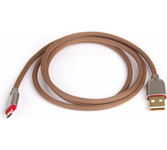 Кабель Rombica USB - micro USB, Текстиль, 1м, коричневый Digital AB-05 CB-AB05 1