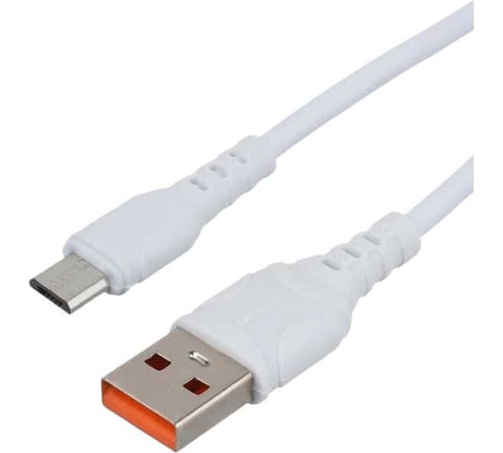Кабель GoPower GP06M USB (m)-microUSB (m) 1.0м 2.4A ПВХ белый 00-00022779