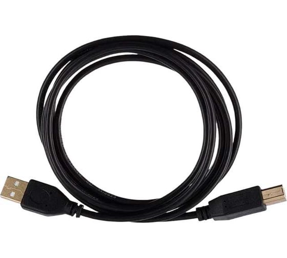 Кабель GoPower USB A (m)-USB B (m) 1.8м ПВХ черный Premium Zip-Lock c подвесом 00-00027492