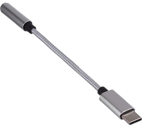 Переходник GoPower AUX Jack 3.5mm (f)-Type-C (m) 0.1м ПВХ с ЦАП Premium Zip-Lock c подвесом 00-00027481