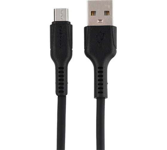 Кабель GoPower GP21M USB (m)-microUSB (m) 2.4A силикон черный 00-00028366