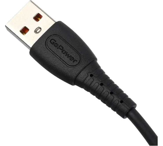 Кабель GoPower GP07L USB (m)-Lightning (m) 1.0м 2.4A силикон черный 00-00022798