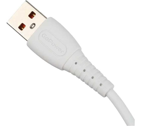Кабель GoPower GP07T USB (m)-Type-C (m) 1.0м 2.4A силикон белый 00-00022801