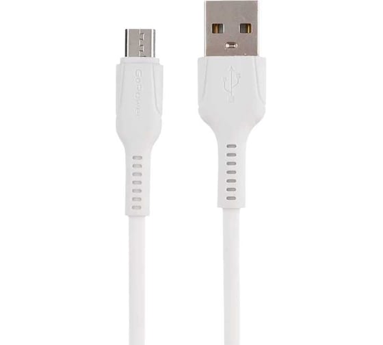 Кабель GoPower GP21M USB (m)-microUSB (m) 2.4A силикон белый 00-00028364