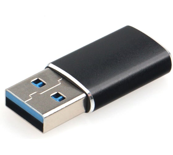 Переходник Cablexpert USB3.1 AM/Type-C(F), 5Гбит/с, QC3.0, метал.корпус, Pro, черный, пакет, A-USB3.1-AMCF