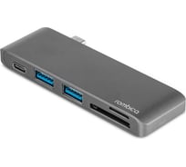 Адаптер Rombica Type-C Hub M2 USB 3 0 Type-C m-1 Type-C DC IN+2 Usb 3 0 Type-A f+SDXC microSDXC 5в1 TC-00240