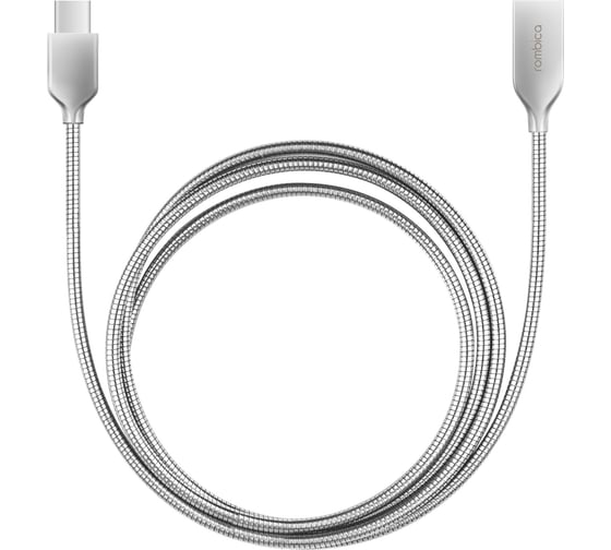 Кабель Rombica USB - USB Type-C, Металл, 1м, Серебряный Digital CS-10 CB-CS10
