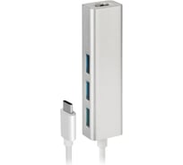 Сетевой адаптер Rombica Type-C Hub M1 USB 3 0 Type-C- 3xUsb 3 0 Type-A f + 1xLan 10/ 100 мб/ с/ 3 USB/ LAN TC-00030