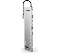 Адаптер Rombica Type-C Station USB 3 0 m-1 Type-C DC+3 Usb3 0 f+HDMI+miniDP+VGA+LAN+mSDXC+3 5mm TC-00160