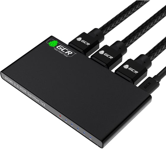 Разветвитель GCR HDMI v2.0 1 на 2 выхода 4Kx2K 60Hz 18Гбит-с чёрный VIVVKI2 1