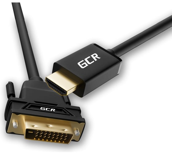 Кабель GCR 0.3m HDMI-DVI черный OD7.3mm 28-28 AWG VIVHDI2DVI1-0.3m 1