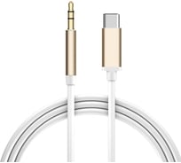 Аудио кабель GCR TypeC - AUX jack 3.5mm ультрагибкий белый золотой 1,0 м VIV52I325