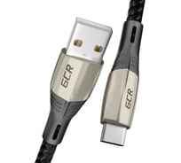 Кабель GCR 1.2m TypeC series MERCEDES BLACK NYLON супер быстрая зарядка VIV51I495