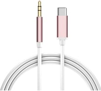 Ультрагибкий кабель аудио TypeC - AUX jack 3.5mm GCR 1,0m белый, розовые коннекторы VIV52I326