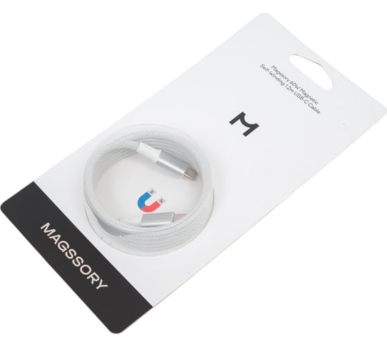 Магнитный кабель MAGSSORY 60W USB-C, 1,2м, серебро CBL001 S