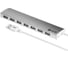 USB Hub 2.0 GCR на 7 портов 0.6m Plug&Play LED silver + разьем для доп питания серебристый VIVUHI217S 1