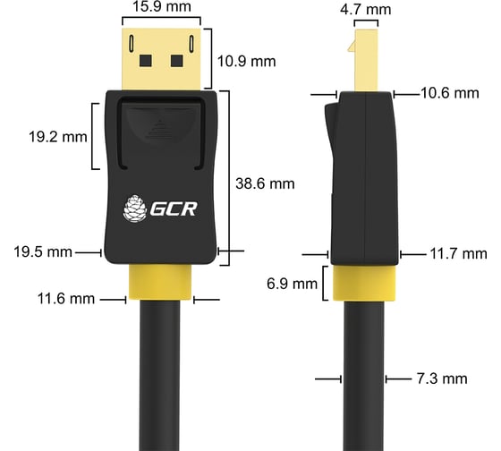 Кабель DisplayPort v1.2 20M-20M GCR 2.0m черный 28-28 AWG VIVDPI2DP-2.0m