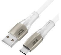 Кабель TypeC GCR QC 1.0m LED быстрая зарядка белый TPE 28-22 AWG VIV52I518