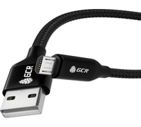 Кабель MicroUSB GCR QC 0.5m быстрая зарядка, черный нейлон, AL корпус черный, черный ПВХ VIV52I463