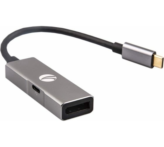 Адаптер VCOM USB 3.1 Type-C/m - DisplayPort/f , 4K@60Hz, PD charging, Aluminum Shell, CU453