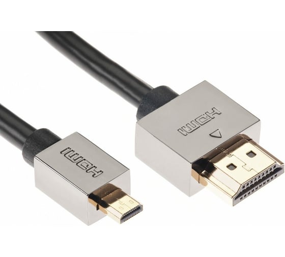 Кабель VCOM HDMI-19M - Micro HDMI-19M ver 2.0+3D/Ethernet,1.8m, металлические разъемы CG506AD-1.8M