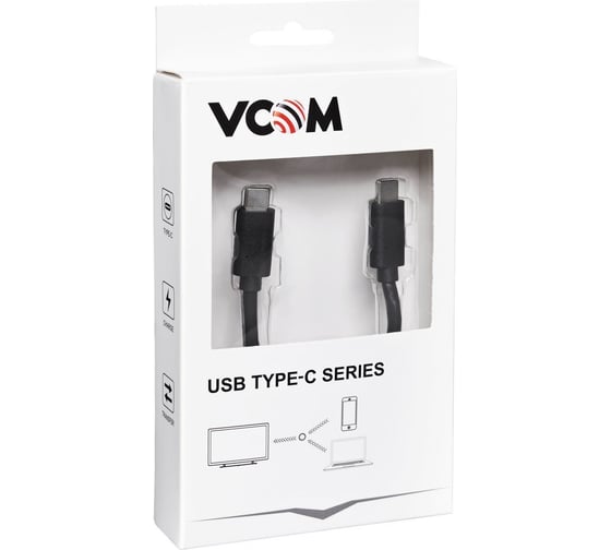 Кабель VCOM USB 3.1 Type C 10Гб/с ,5А, Power Delivery, длина 1M, CU420-1M