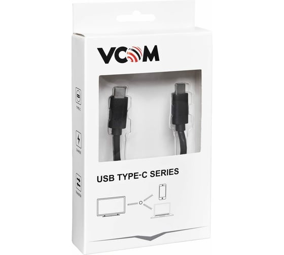 Кабель VCOM USB 3.1 Type C 5Гб/с, 3А, Power Deliwery, длина 1,8M, CU400-1.8M