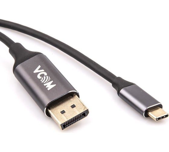 Кабель-адаптер VCOM USB 3.1 Type-C/m - DisplayPort/m 4K 60Hz, 1.8m, Aluminium Shell, CU422MC-1.8M