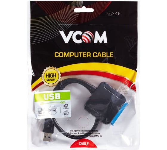 Кабель-адаптер VCOM USB 3.0 - SATA III 2.5/3,5+SSD, CU816