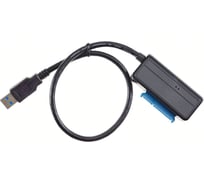 Кабель-адаптер VCOM USB 3.0 - SATA III 2.5/3,5+SSD, правый угол, CU817