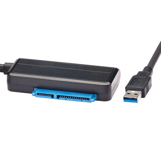 Кабель-адаптер VCOM USB 3.0 - SATA III 2.5/3,5+SSD, правый угол, CU817