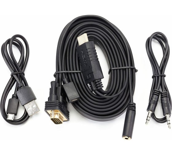 Кабель-переходник VCOM HDMI/M+micro USB -VGA_M+audio 1,8м 1080*60Hz, CG598-1.8M 1