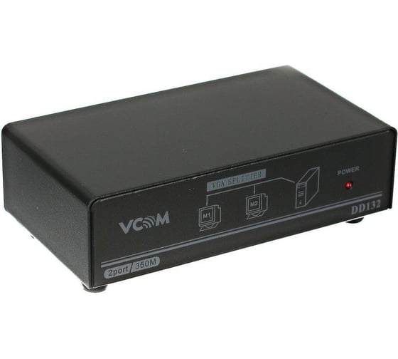 Разветвитель VCOM VGA 1-2-port VGA 15M - 2 VGA 15F, блок питания VDS8015