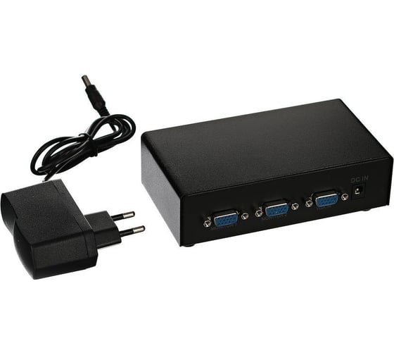 Разветвитель VCOM VGA 1-2-port VGA 15M - 2 VGA 15F, блок питания VDS8015