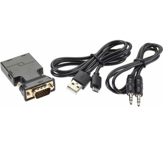 Переходник VCOM VGA/M+audio+micro USB - HDMI/F, 1080*60Hz, CA337