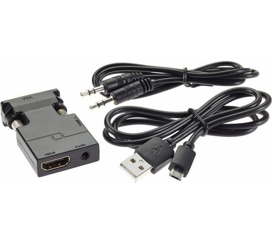 Переходник VCOM VGA/M+audio+micro USB - HDMI/F, 1080*60Hz, CA337