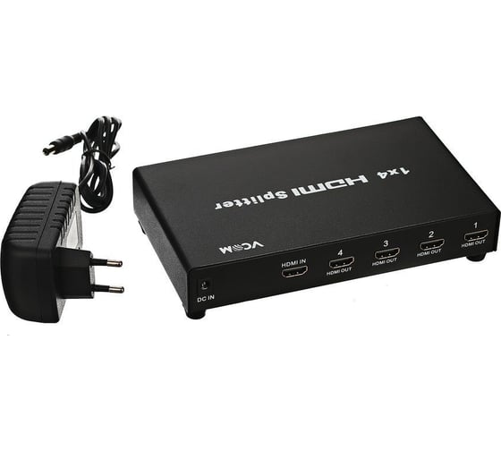 Разветвитель VCOM HDMI Spliitter 1=4 3D Full-HD 1.4v, каскадируемый VDS8044D/DD414A