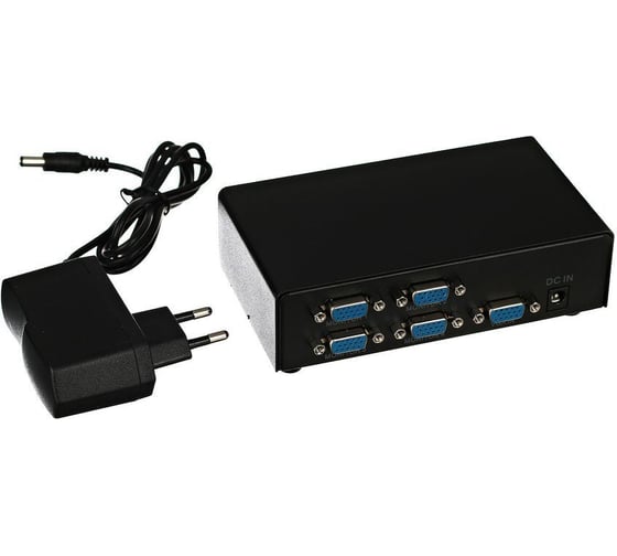 Разветвитель VCOM VGA 1-4-port VGA 15M, 4 VGA 15F, блок питания VDS8016