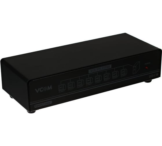 Разветвитель VCOM VGA 1-8-port VGA 15M - 8 VGA 15F, блок питания VDS8017
